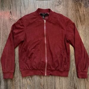 Forever 21 Burgundy Bomber Jacket